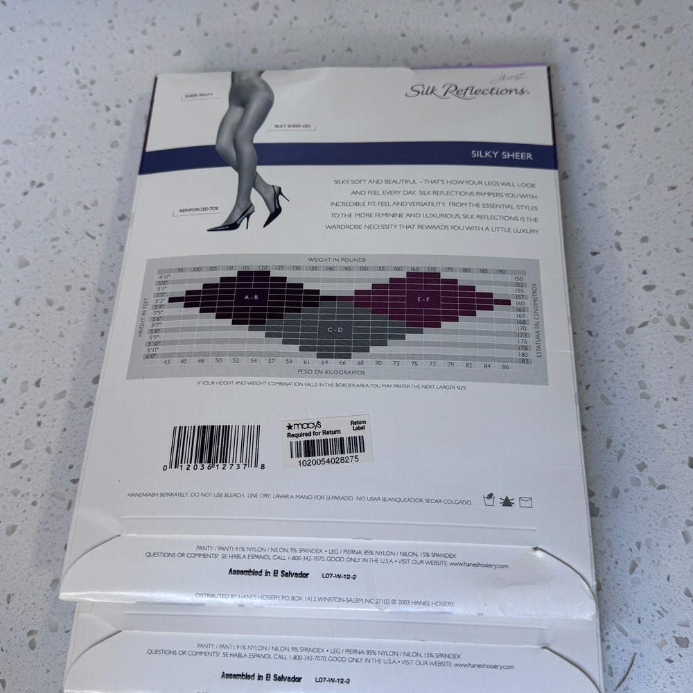 Hanes Silk Reflections 5pk Silky‎ Sheer Pantyhose Town Taupe Size CD Style 716 - Picture 7 of 7